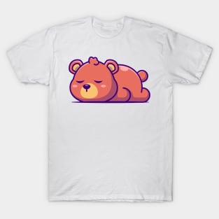 Cute bear sleeping cartoon illustration T-Shirt